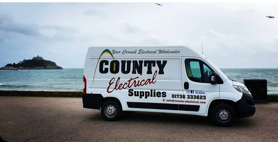 County Electrical Supplies branded van by St Michael’s Mount